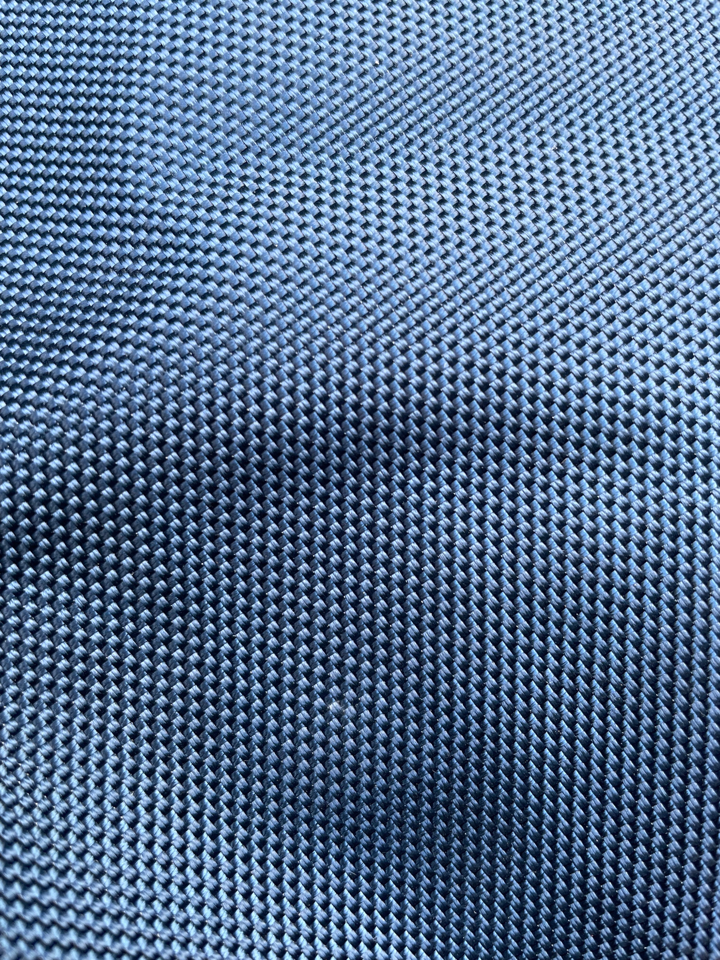 Close-up of the blue ballistic outer fabric
