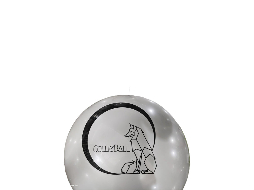 Grey CollieBall inner ball inflated, shown against a white background